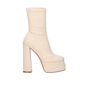 NEW EXE women's high block heeled platform bootie in beige